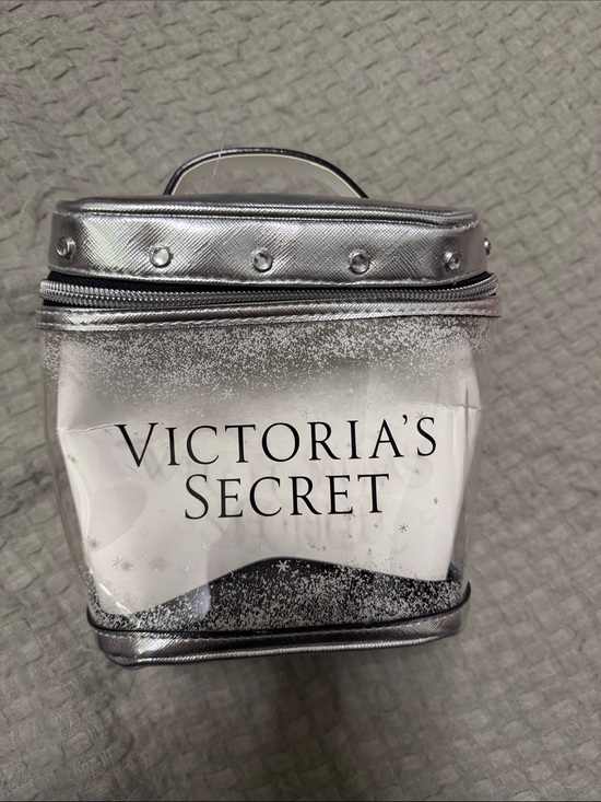 Victoria's Secret Handbags - Victoria's Secret Silver Glitter Clear Travel Pouch